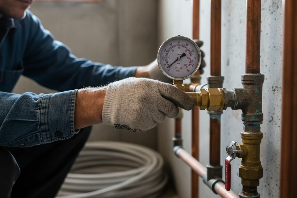 Pressure testing a repaired line during Water Line Repair in Collingswood
